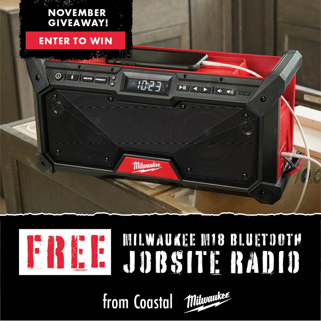 FREE Milwaukee M18 Bluetooth Jobsite Radio