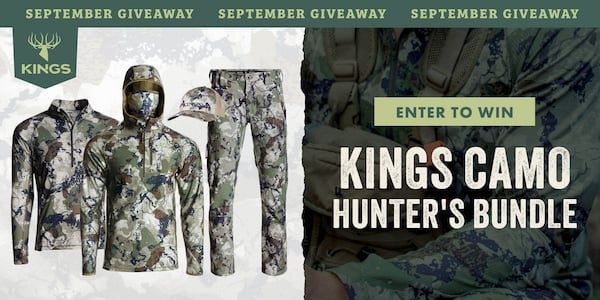 SEPTEMBER GIVEAWAY KINGS CAL RANCH ENTER TO WIN KINGS CAMO HUNTER'S BUNDLE