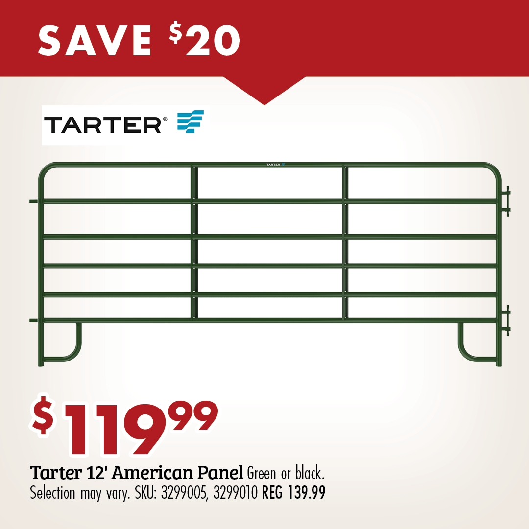 SAVE $20 $119.99 Tarter American Panel Green or black. Selection may vary. SKU: 3299010 REG 139.99