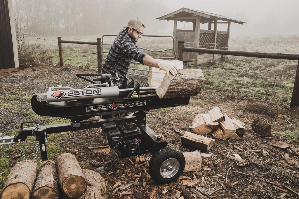 using a log splitter