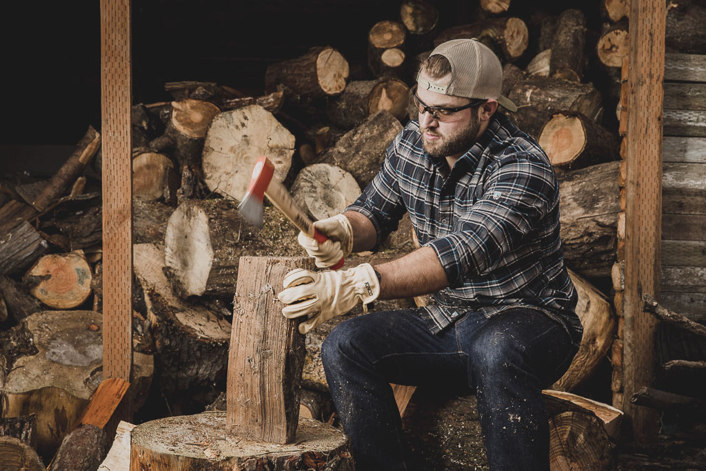 Using a hatchet