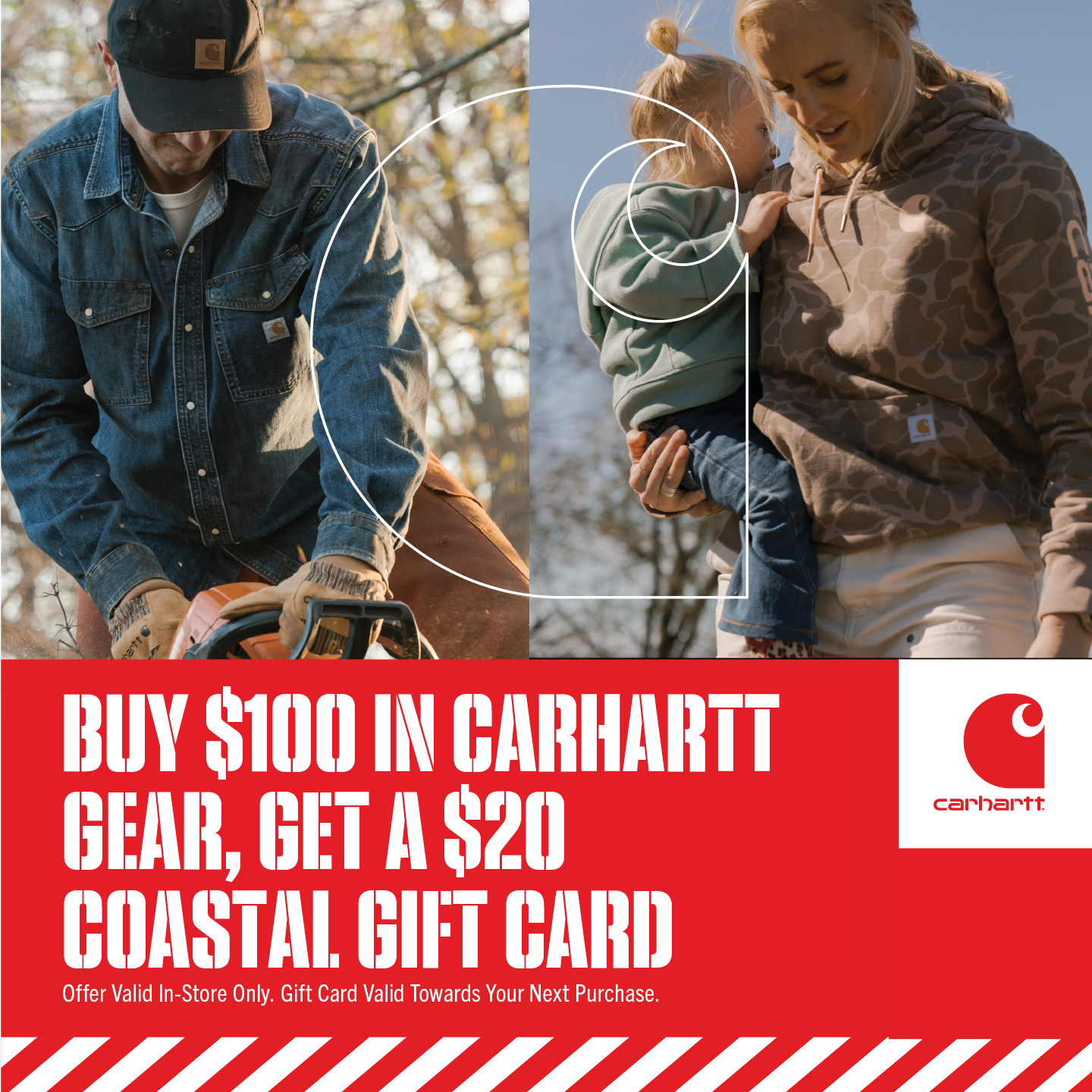 Buy $100 in Carhartt Gear, Get a $20 Coastal Gift Card