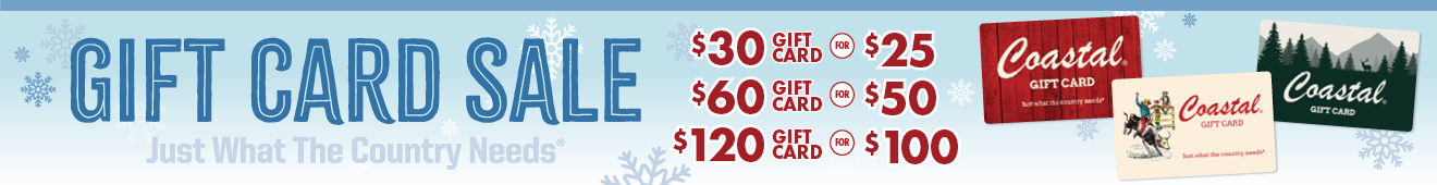 Gift Card Sale $30 Gift Card for $25 $60 Gift Card for $50 $120 Gift Card for $100