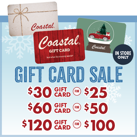 Gift Card Sale $30 Gift Card for $25 $60 Gift Card for $50 $120 Gift Card for $100