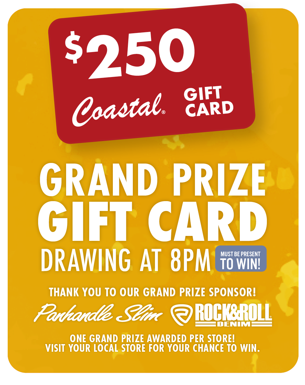 $250 Coastal Ranch Gift Card Grand Prize...