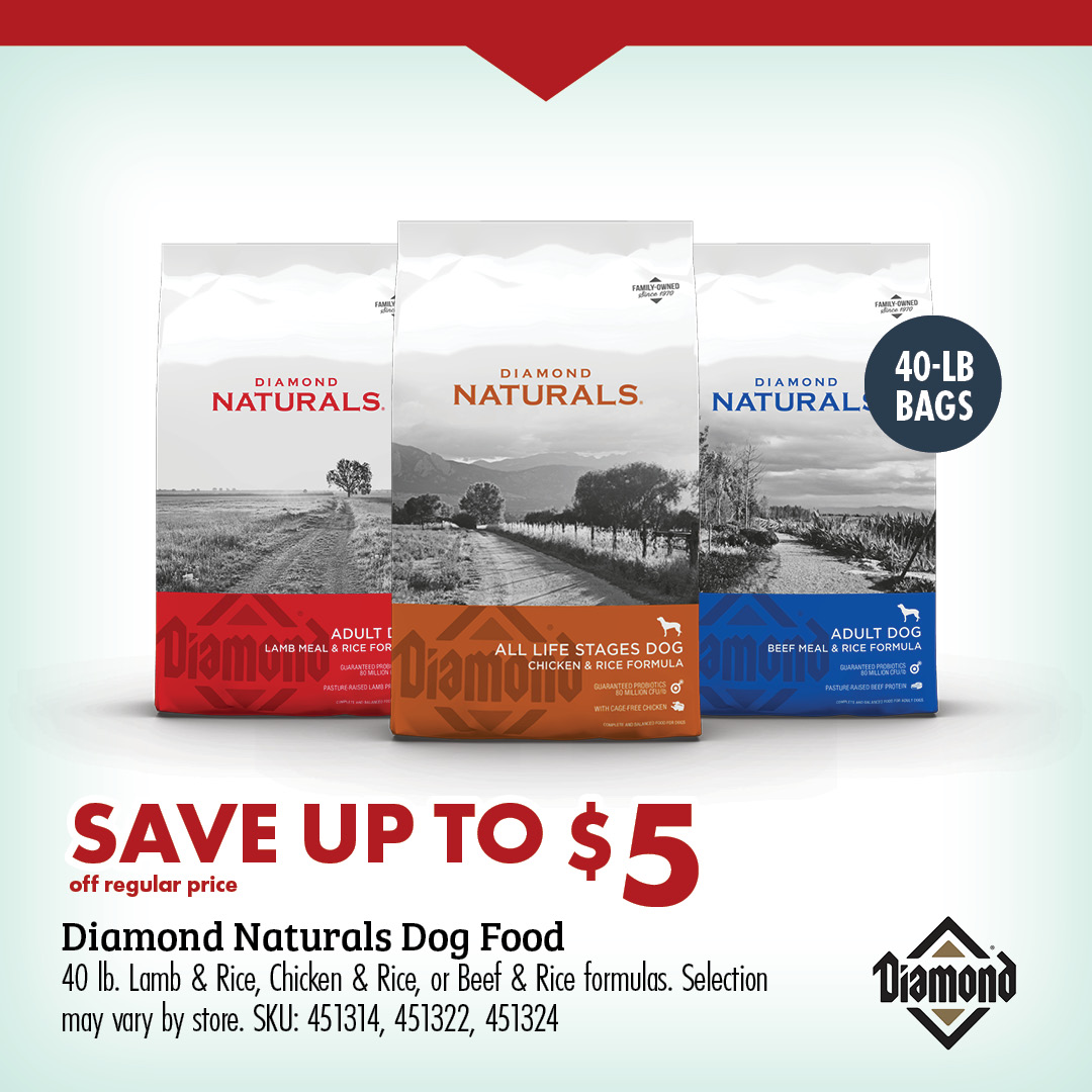 SAVE UP TO $5 off regular price 40 lb. Lamb & Rice, Beef & Rice formulas. Selection may vary by store. SKU: 451322, 451324