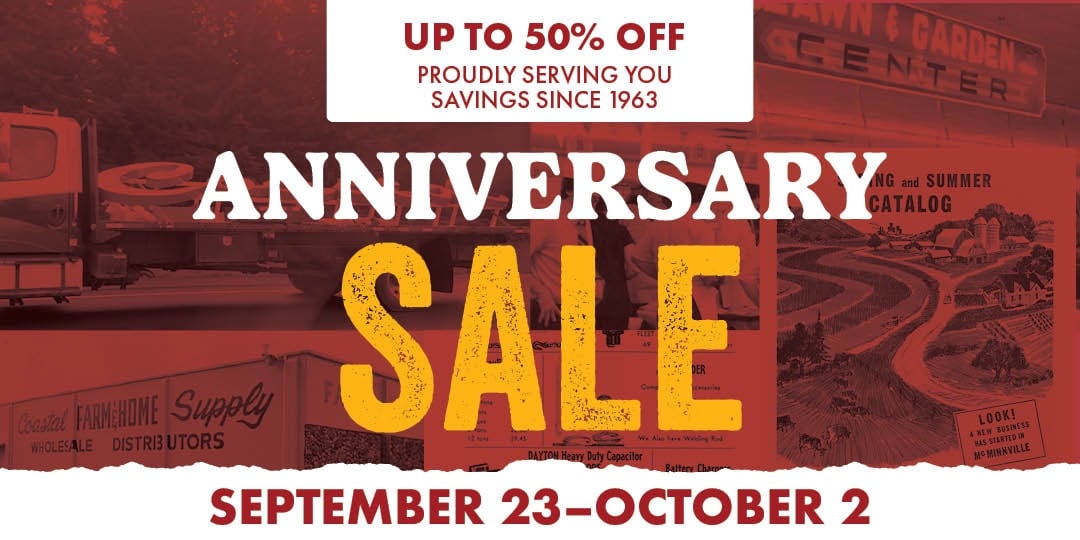 UP TO 50% OFF PROUDLY SERVING YOU SAVINGS SINCE 1959 ANNIVERSARY SALE SEPTEMBER 23 - OCTOBER 2