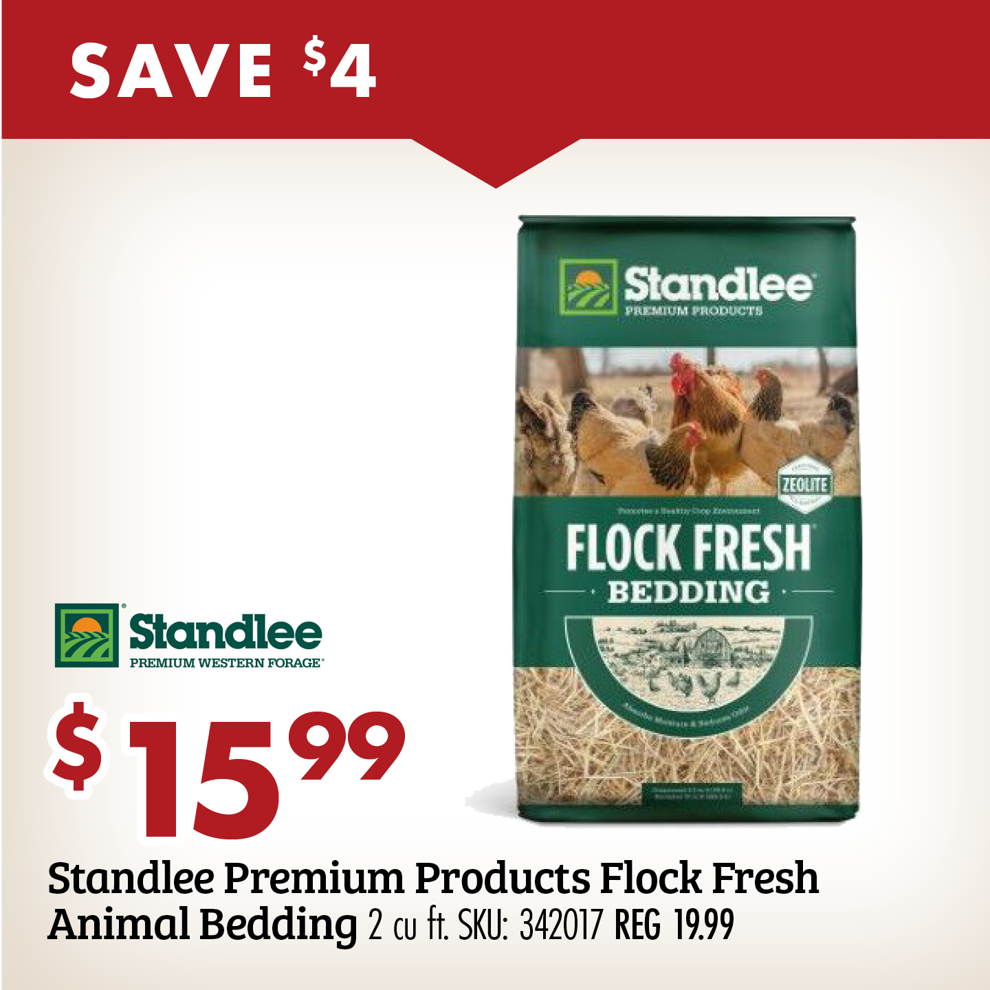 SAVE $4 Standlee Premium Products Flock Fresh Animal Bedding 2 cu ft.