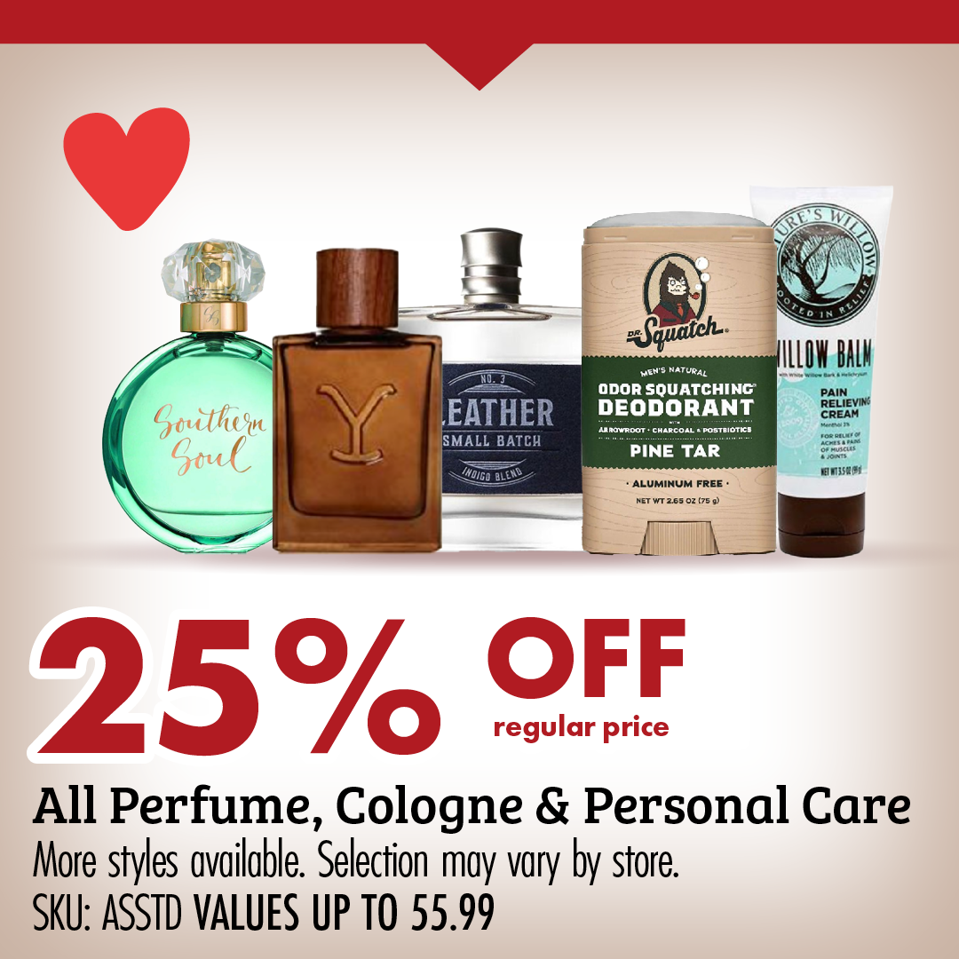 25% OFF regular price All Perfume Cologne & Personal Care More styles available. Selection may vary by store. SKU: ASSTD VALUES UP TO 55.99