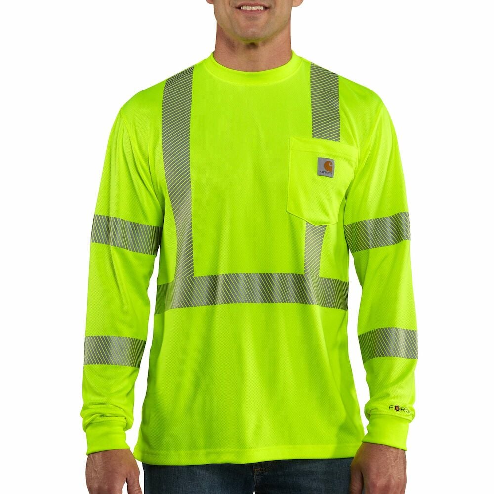 Yellow high-visibility long-sleeve shirt - click or tap to browse personal protection apparel at Coastal. 